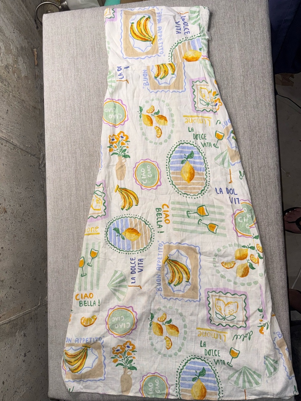 Paper Heart Ciao Bella Lemon Linen Blend Maxi Dress XS or S NWT